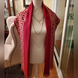 Fendi Wool Red Scarf